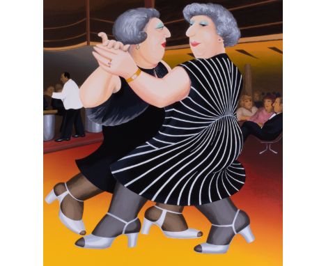 Beryl Cook (1926-2008) 'Dancing on the QE2' signed limited edition print 295/300, 76cm x 68cm, unframed.