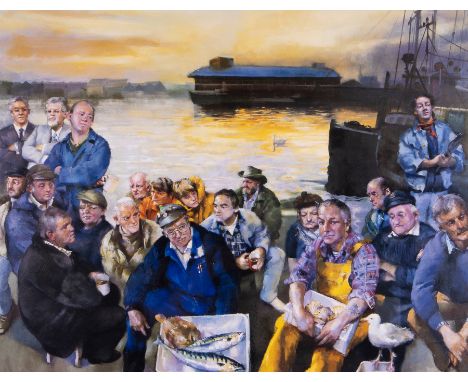 Robert Lenkiewicz (1941-2002) 'The Barbican Fisherman 2002' signed limited edition print 223/250, 47cm x 60cm, with certifica