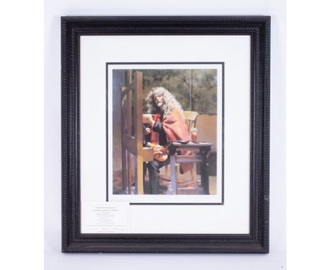 Robert Lenkiewicz (1941-2002) 'Self Portrait at Easel 1992' signed limited edition print 70/500, 38cm x 32cm, with certificat