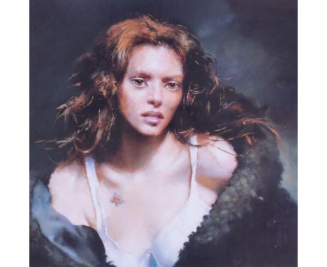 Robert Lenkiewicz (1941-2002) 'Faraday' limited edition print 98/395, with embossed signature, also signed by Faraday, 38cm x