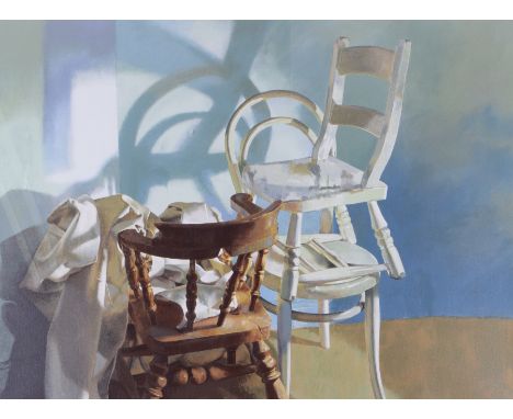 Robert Lenkiewicz (1941-2002) 'Chairs/ Project 7, Still Lives' signed limited edition print 45/195, 56cm x 75cm, framed and g