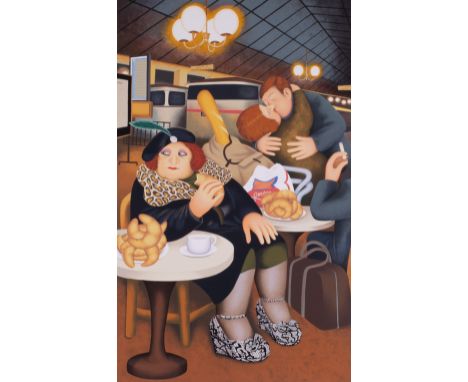 Beryl Cook (1926-2008) 'Gare Du Nord' signed, edition print, marked 'HC', 71cm x 43cm, unframed.