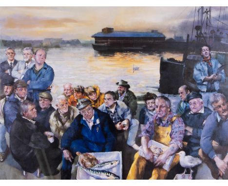 Robert Lenkiewicz (1941-2002) 'Barbican Fisherman' signed twice limited edition print A/P 23/25, also signed by the Lord Mayo