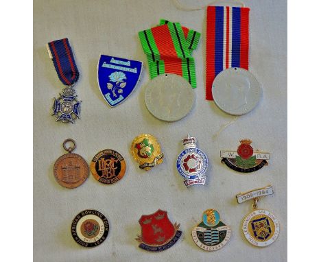 Military and Civil badges Gilt and enamel brooch pin badges of Bowling clubs and Tournaments, 1950's - 60's (7), Edgehill Gir