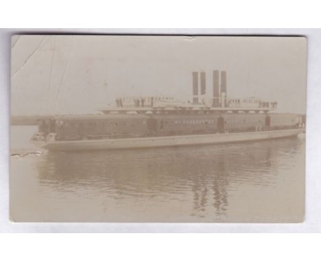 Postcard Railway 1913 RP Train Ferry - Panama Canal, M/S text 'Ibreny to Zarate - "Takes 3½ hours - used Argentina - Fine pic