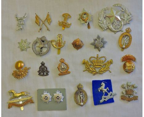 British Military cap badges (22) Royal Munster Fusiliers, 3rd King's Own Hussars, The Welch, Royal Corps of Signals, Army air