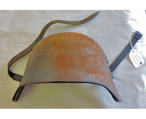 German WWI Storm Panzer helmet front plate to fit lugs on M16-M18 Stalhelms, scarce, VF