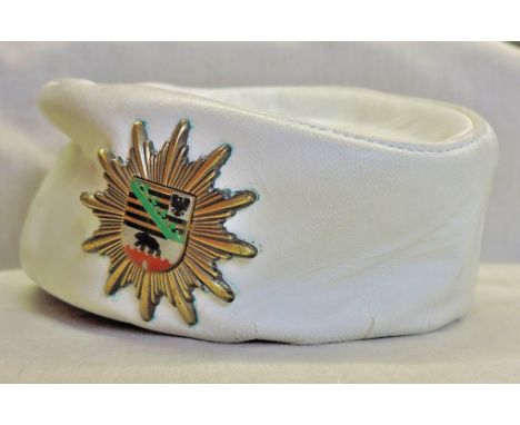 Sachsen Anhalt German State Police Woman's Leather dress cap, c.1990 these were the service cap of female officer's who serve