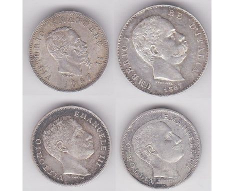 Italy-1867 M-BN, Lira, AUNC, scarce.-Italy-1901R Lira, AUNC, attractive toning,KM32-Italy-1887M Lira, KM, ABUNC, scarce, choi
