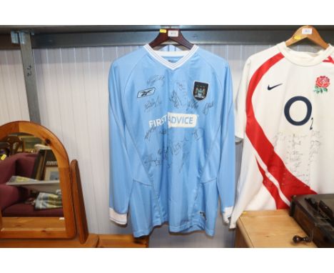 A signed Manchester City football shirt