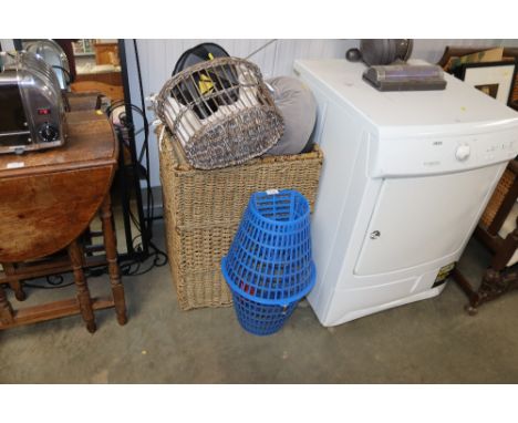 A laundry basket; a cat basket; a cray fishing basket etc.