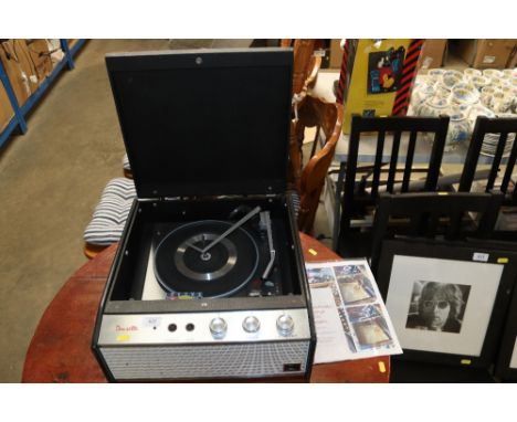 A Dansette record player, sold as a collectors item, sold as seen