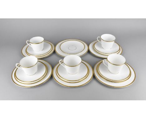 A Royal Doulton Delacourt Pattern Tea Set to Comprise Six Small Plates, Six Saucers, Six Side Plates and Five Cups 