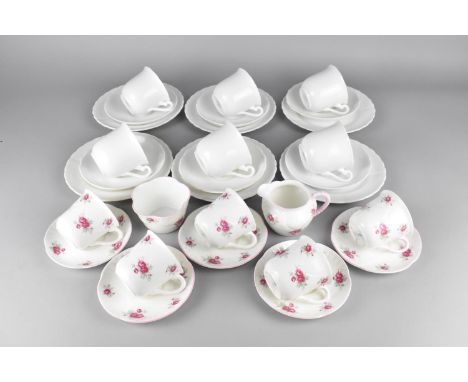 A Crown Staffordshire Sweetheart Rose Coffee Set to Comprise Six Cans, Six Saucers, Milk Jug and a Sugar Bowl Together with a