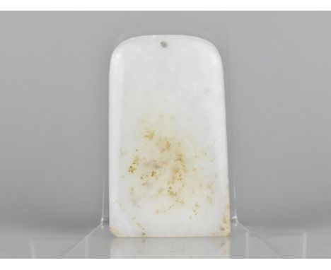 A Jade Type Pendant, 9.5cm high 