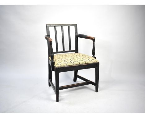 An Edwardian Armchair with Tapestry Seat 