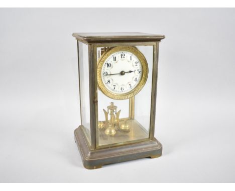 An Edwardian Four Glass Mantel Clock, Suspension Requires Attention, 27cms High 