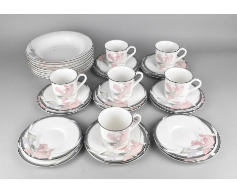 A Noritake New Decade Tea Set to Comprise Six Cups, Eight Saucers, Eight Side Plates and Eight Bowls 