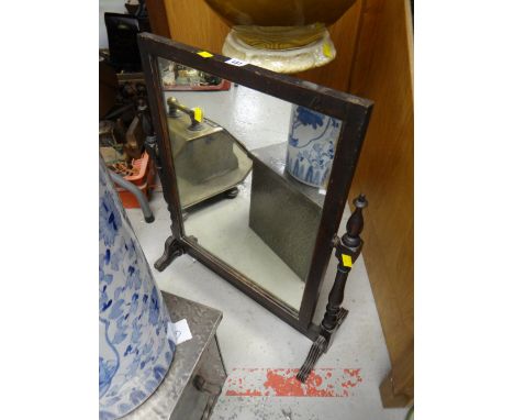 A darkwood vintage toilet mirror