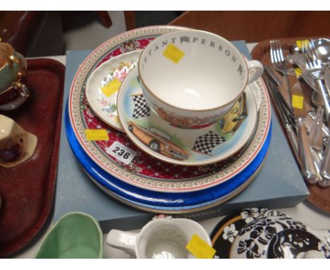 A parcel of collectors plates & a Royal Worcester motoring cup & saucer