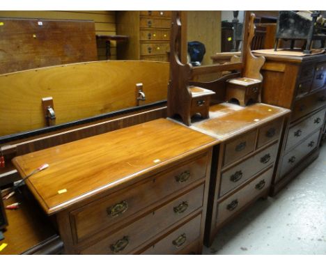 A vintage dressing table & similar chest of three long drawers