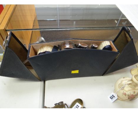 A foldout vintage ladies overnight vanity case