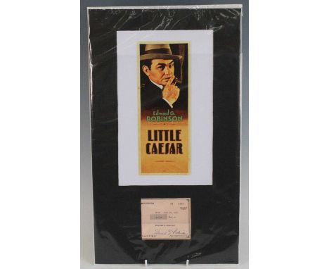 Little Caesar (1931), Edward G. Robinson (Caesar Enrico "Rico" Bandello / "Little Caesar"), a section of a bank cheque for $2