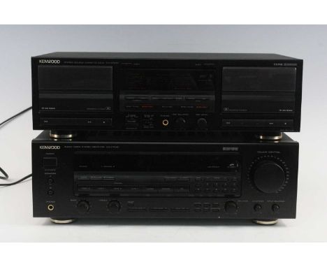 A Kenwood KR-V7040 audio video stereo receiver, serial no. 20647267, with remote and instruction manual, w.44, d.35, h.15cm t