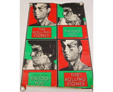 The Rolling Stones, a large promotional poster for the 1981 studio album Tattoo You, 152 x 101cm (rolled), together with a Th