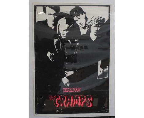 The Cramps, a promotional poster for the 1983 release of Human Fly, 84 x 58cm, together with a reproduction Incredible String