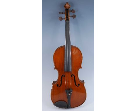 An early 20th century Continental violin, having a two-piece maple back and spruce front with ebony fingerboard and rosewood 