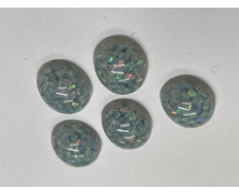 5x Opal Composite Cabochon 12x10mm