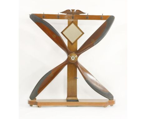 A hat stand,constructed around an ‘Integral Propeller Co. Ltd FE8, four bladed propeller’, the central boss now mounted with 