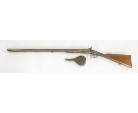 A French double-barrelled percussion shotgun,19th century, the barrels inscribed 'Damas Mouchete', also inscribed 'Lane 2' an