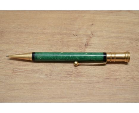 A Parker Duofold propelling pencil in jade green
