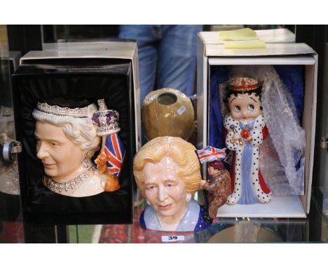 Royal Doulton Queen Elizabeth II Character Jug D7256, Boxed Wade Betty Boop Jubilee 2002 Limited edition of 500 and a Bairsto