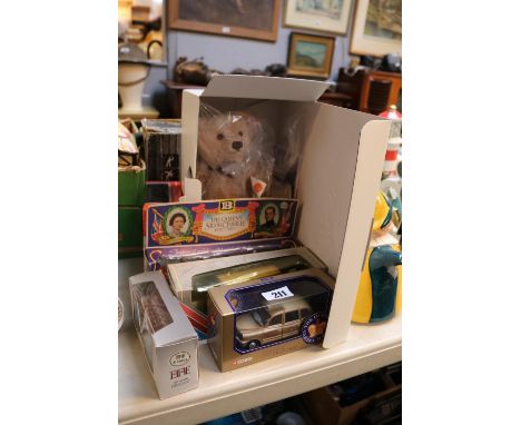 Boxed Steiff bear and a collection of boxed Toys to include Corgi and Britain's Silver Jubilee 