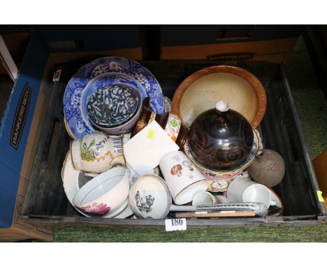 Box of assorted Studio and other Pottery to include Spode Italian scenes etc 