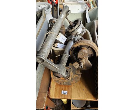 Collection of Motorcycle parts to include Velocette LE Driveshaft, Matchless barrel and Piston, BSA Head etc