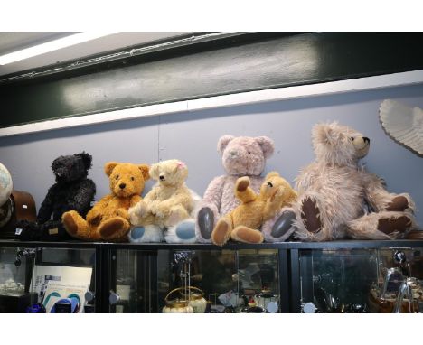 Merrythought Black Mohair Teddy Bear and a collection of assorted Teddies 