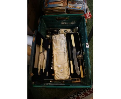Collection of assorted Silver plated Flatware and Carving sets 