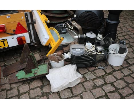 Collection of Pond Pumps and assorted Tools 