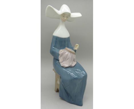 A Lladro figure, 5501, Time to Sew, boxed, height 20.5cm