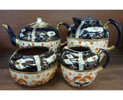 A Staffordshire Imari five piece tea service