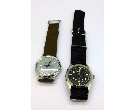 Two gentleman's wristwatches, Chancellor and Chronomat Automatic with Broad Arrow dial, a/f
