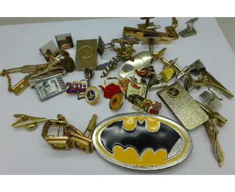 Cufflinks, tie-clips, money clips, etc.