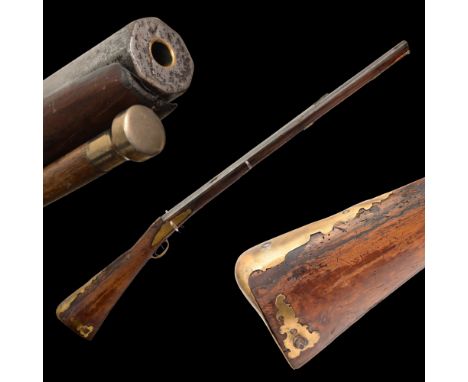 18th century German air gun. A rare example of the first air guns. Made in the second half of the 18th century. On the butt t