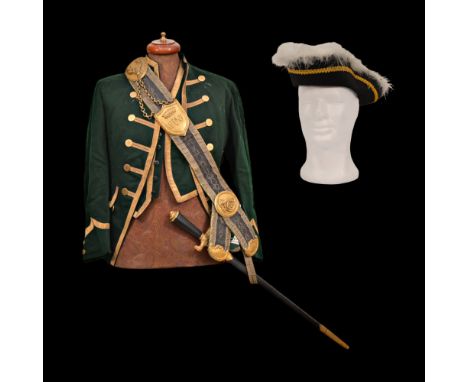 Hunting uniform in full set of a ranger of the royal hunt, Italy. First half of the 19th century. Jacket, vest, trousers, coc