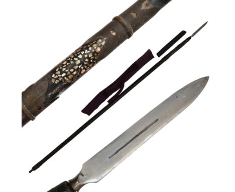 Magnificent Japanese spear Yari in Koshirae, Middle Edo period. Aoi-Art Certificate, Tokyo. The shaft is made of black painte