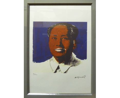 ANDY WARHOL 'Mao', lithograph print, on Arches paper, with printed signature and numbered 82/100, with Leo Castelli stamp ver